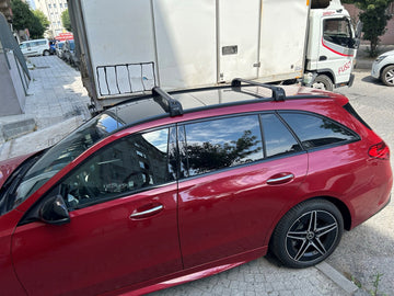 For Mercedes C Estate S206 2021-2026 Roof Rack Cross Bars Flush Rail Silver - 0