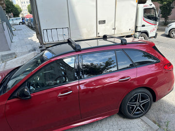 For Mercedes C Estate S206 2021-2026 Roof Rack Cross Bars Flush Rail Black - 0