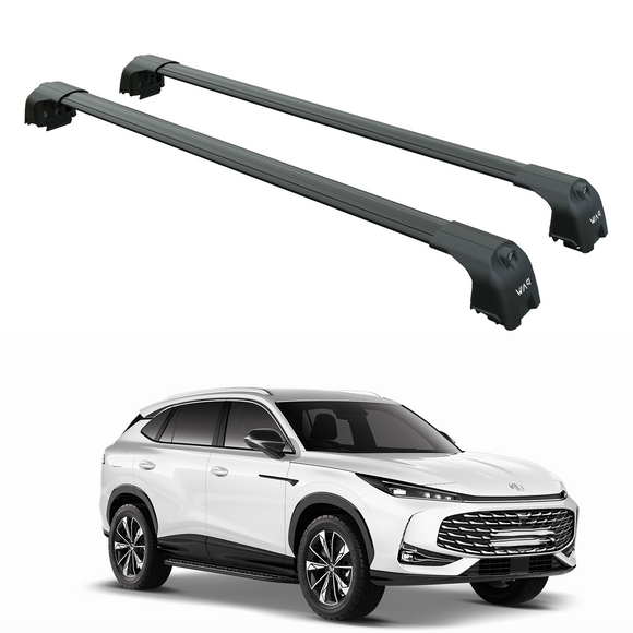 For MG HS Phev 2022-2025 Roof Rack Cross bars to For Flush Roof Rails Black