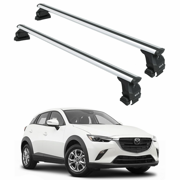 For Mazda CX-3 (2016-2025) Roof Rack Cross Bars Normal Roof, Silver
