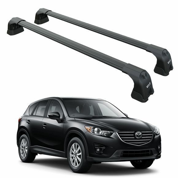 Für Mazda CX-5 2011–2017, Dachträgersystem, Träger, Querträger, Aluminium, abschließbar, hochwertige Metallhalterung, schwarz