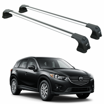 Für Mazda CX-5 2011–2017, Dachträgersystem, Träger, Querträger, Aluminium, abschließbar, hochwertige Metallhalterung, Silber