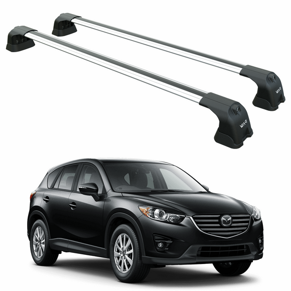 Für Mazda CX-5 2011–2017, Dachträgersystem, Träger, Querträger, Aluminium, abschließbar, hochwertige Metallhalterung, Silber