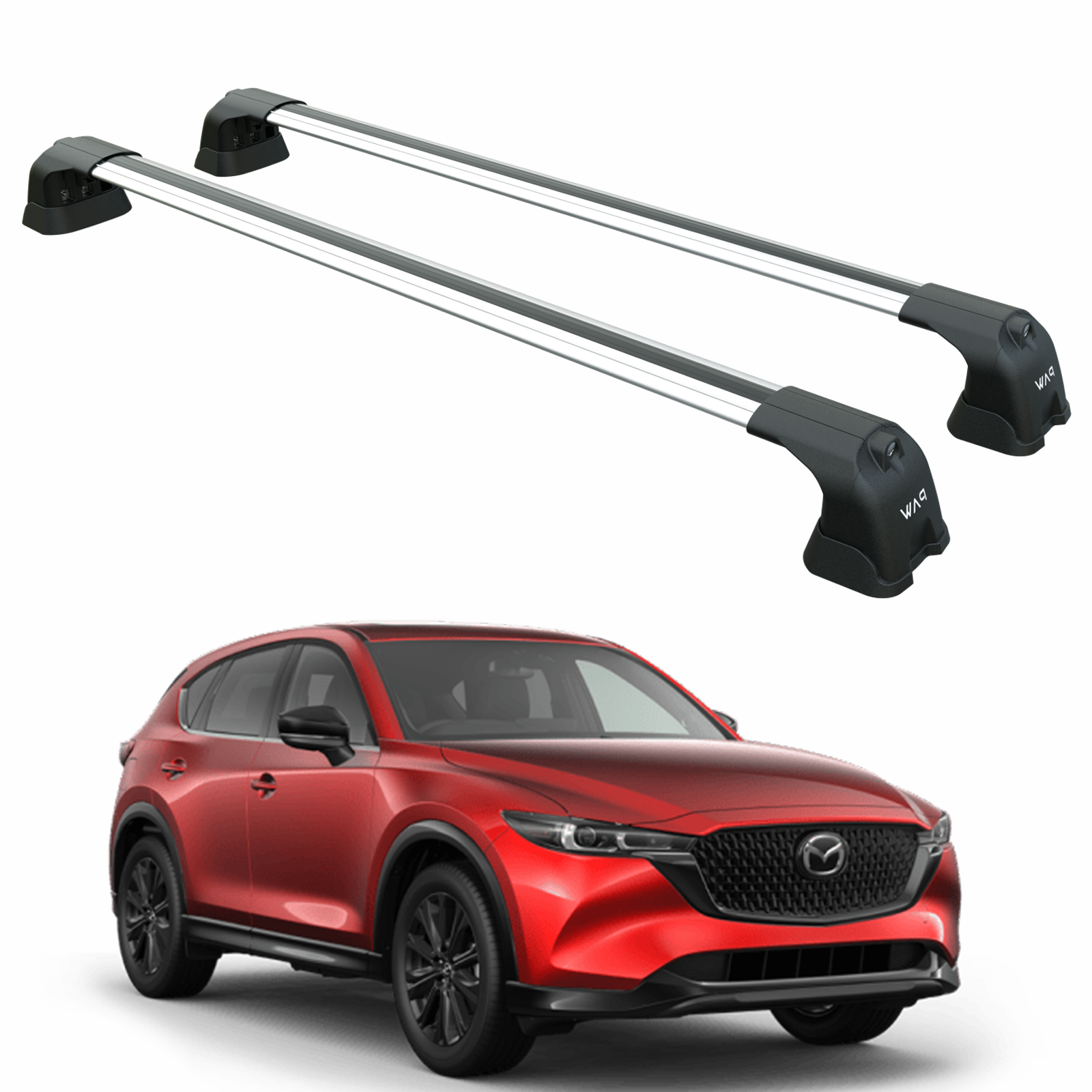 Für Mazda CX-5 2017- Up Dachträgersystem Träger Querträger Aluminium abschließbar Hochwertige Metallhalterung Silber
