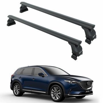For Mazda CX-9 (TC) 2016-2023 Roof Rack Cross Bars Fix Pro, Black