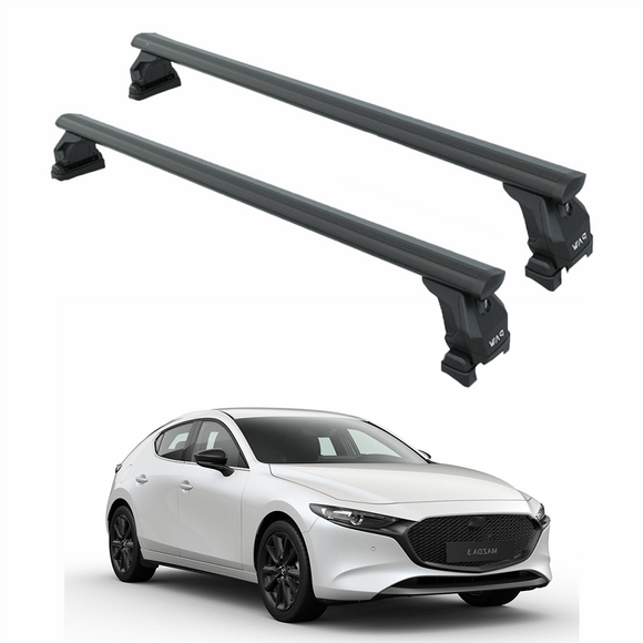For Mazda Mazda3 HB (BP) (2019-Up) Roof Rack Cross Bars, Black