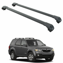 For Mazda Tribute (2001-2011) Roof Rack Cross Bars Metal Bracket Raised Rail, Black-1