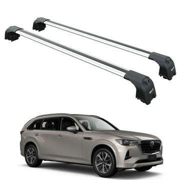 For Mazda CX-80 2025-2026 Roof Rack System, Aluminium Cross Bar, Flush Rail, Silver