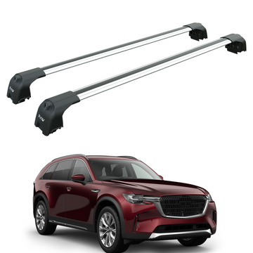 For Mazda CX-90 2024-2025 Roof Rack System, Aluminium Cross Bar, Flush Rail, Silver