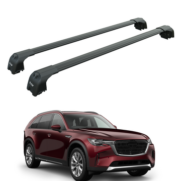 For Mazda CX-90 2024-2025 Roof Rack System, Aluminium Cross Bar, Flush Rail, Black