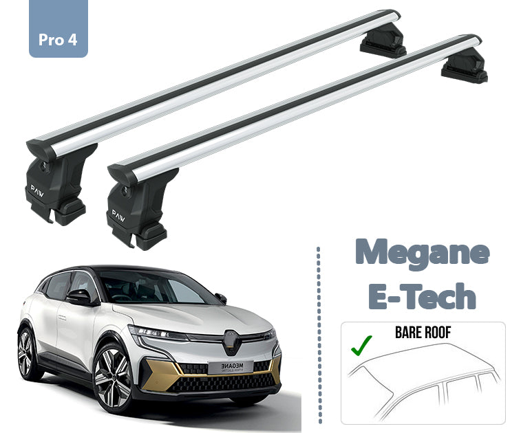 For Renault Megane E-Tech Roof Rack System Carrier Cross Bars Aluminum Black 2023-Up - 0