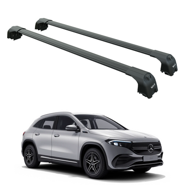 For Mercedes Benz EQA SUV 2021-2025 Roof Rack Cross Bars Flush Rail Alu Black
