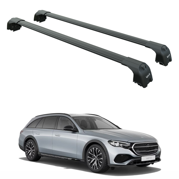 For Mercedes Benz E S214/X214 All Terrain 2023-2025 Roof Rack Cross Bars Flush Rail Alu Black