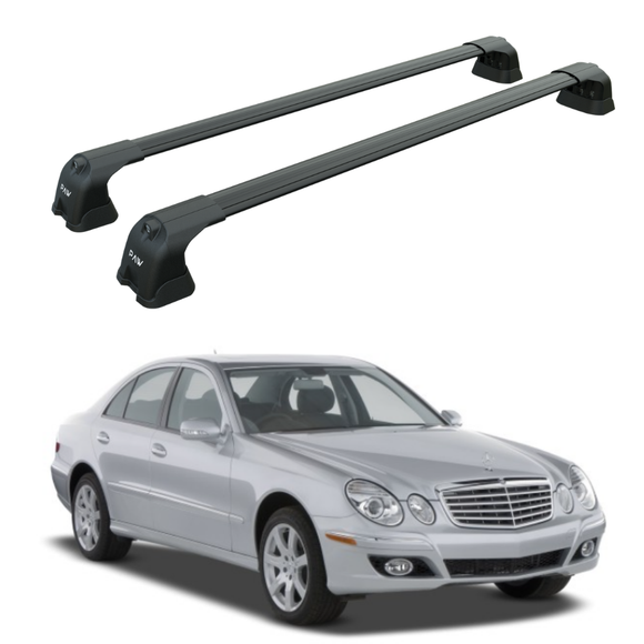 For Mercedes E Sedan W211 (2002-2010) Roof Rack Cross Bars Fix Point Black