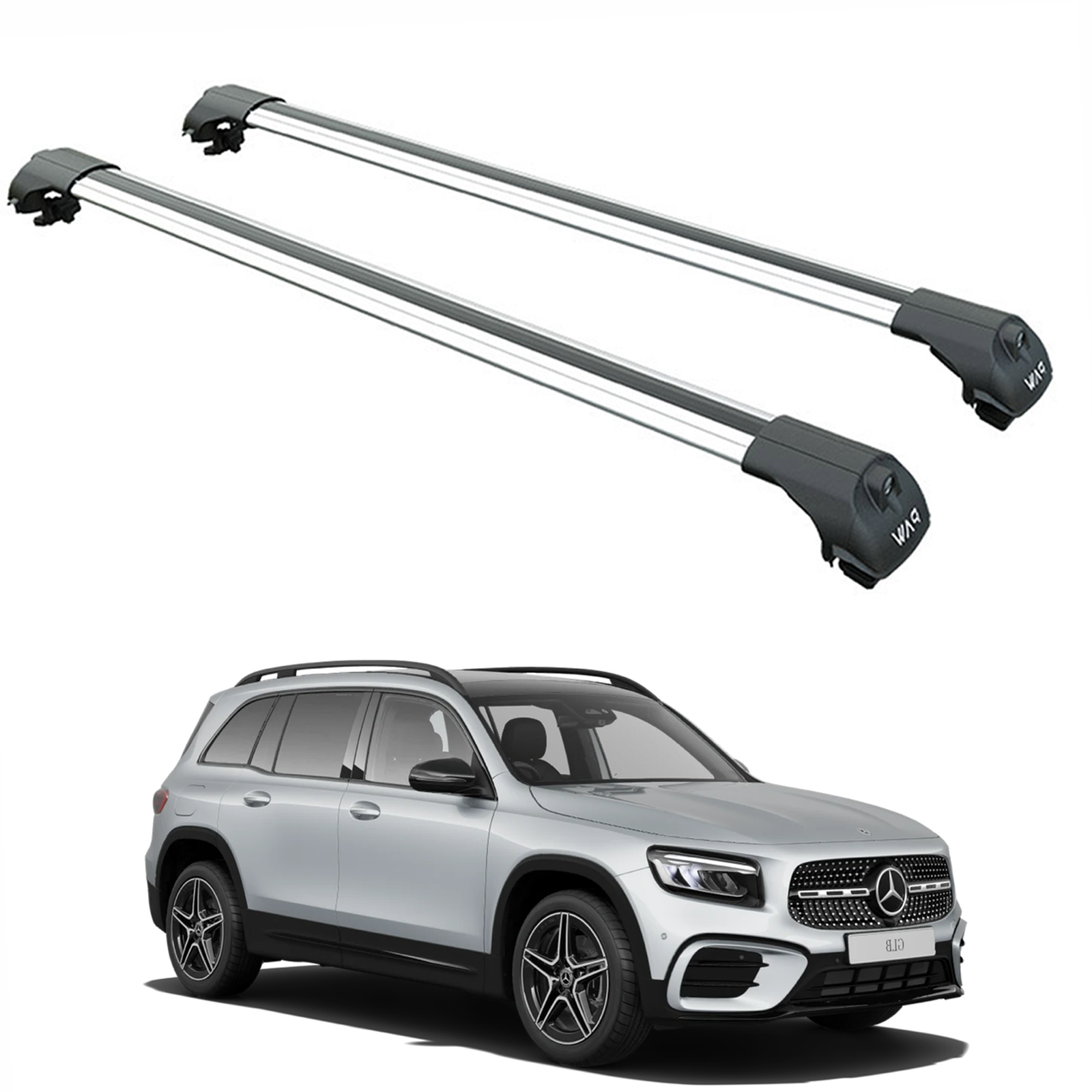 For Mercedes GLB (X247) 2019-2025 Roof Rack Cross Bars Raised Rail Alu Silver