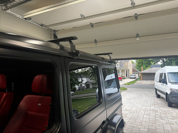 For Mercedes G W460 1979-2001 Roof Rack Cross Bars Rain Gutters Alu Black