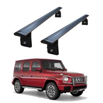 For Mercedes G W463 1989-2018 Roof Rack Cross Bars Rain Gutters, Black