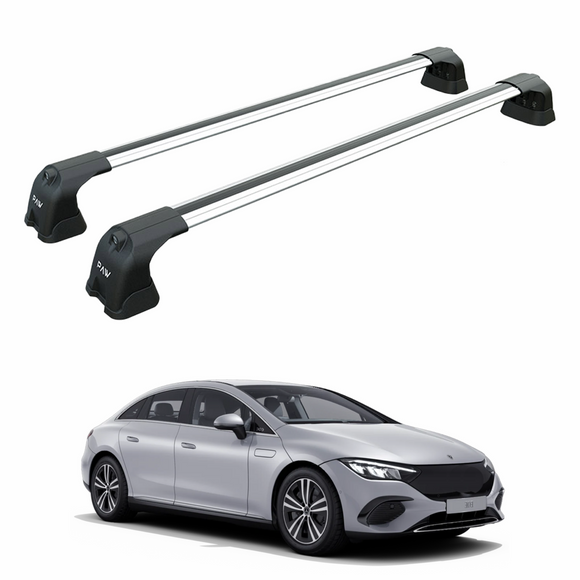For Mercedes Benz EQE Sedan 2022-2025 Roof Rack Cross Bars Fix Point Alu Silver