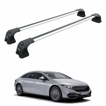 For Mercedes Benz EQS Sedan 2021-2025 Roof Rack Cross Bars Fix Point Alu Silver