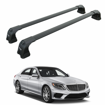 For Mercedes S-Class W222 2014-2020 Roof Rack Cross Bars Fix Point Black