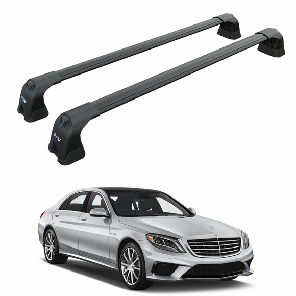 For Mercedes S-Class W222 2014-2020 Roof Rack Cross Bars Fix Point Black