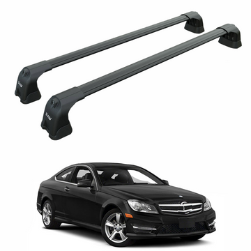 For Mercedes C Coupe C204 2007-2014 Roof Rack Cross Bars Fix Point Alu Black