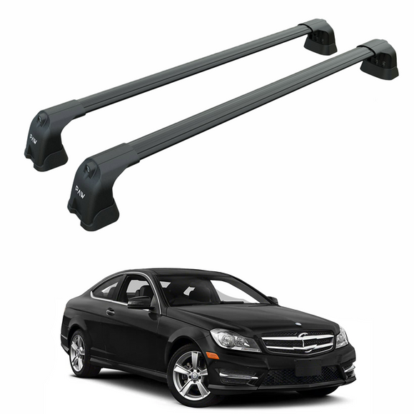 For Mercedes C Coupe C204 2007-2014 Roof Rack Cross Bars Fix Point Alu Black