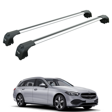 For Mercedes C Estate S206 2021-2025 Roof Rack Cross Bars Flush Rail Alu Silver