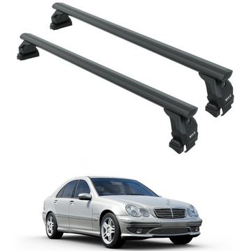 For Mercedes C Sedan Series W203 Roof Rack System, Aluminium Cross Bar, Normal Roof, Black