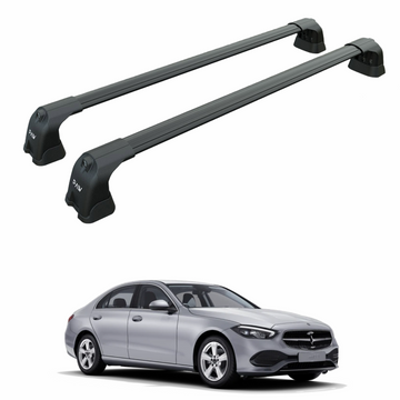 For Mercedes C Sedan W206 2022-2025 Roof Rack Cross Bars Fix Point Alu Black