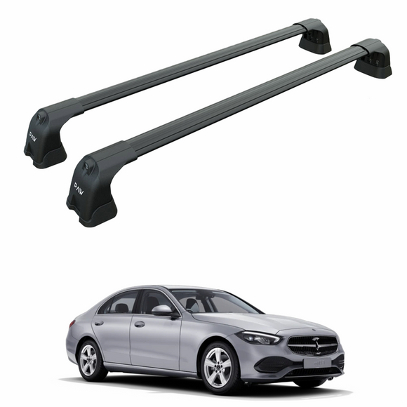 For Mercedes C Sedan W206 2022-2025 Roof Rack Cross Bars Fix Point Alu Black