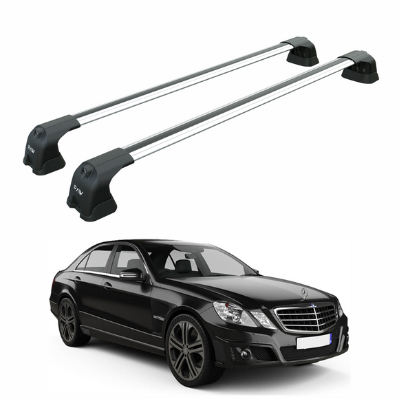 For Mercedes E Sedan W212 2009-2013 Roof Rack Cross Bars Fix Point Alu Silver