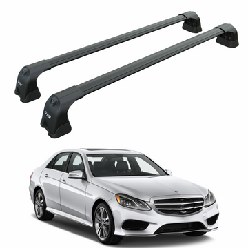 For Mercedes E Sedan W212 2013-2017 Roof Rack Cross Bars Fix Point Alu Black