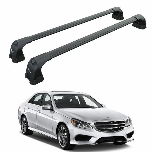 For Mercedes E Sedan W212 2013-2017 Roof Rack Cross Bars Fix Point Alu Black