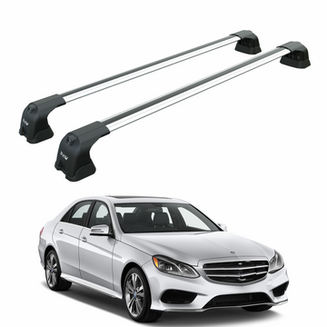 For Mercedes E Sedan W212 2013-2017 Roof Rack Cross Bars Fix Point Alu Silver