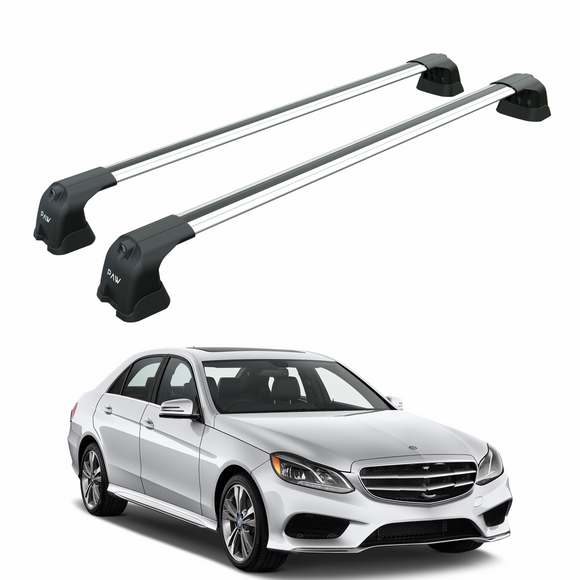 For Mercedes E Sedan W212 (2013-2017) Roof Rack Cross Bars Fix Point, Silver