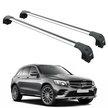 For Mercedes GLC (X253) 2015-2022 Roof Rack Cross Bars Flush Rail Alu Silver