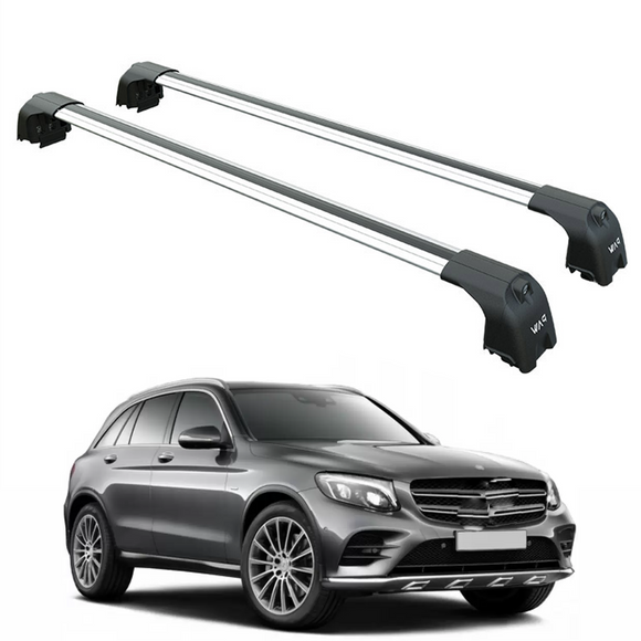 For Mercedes GLC (X253) 2015-2022 Roof Rack Cross Bars Flush Rail Alu Silver