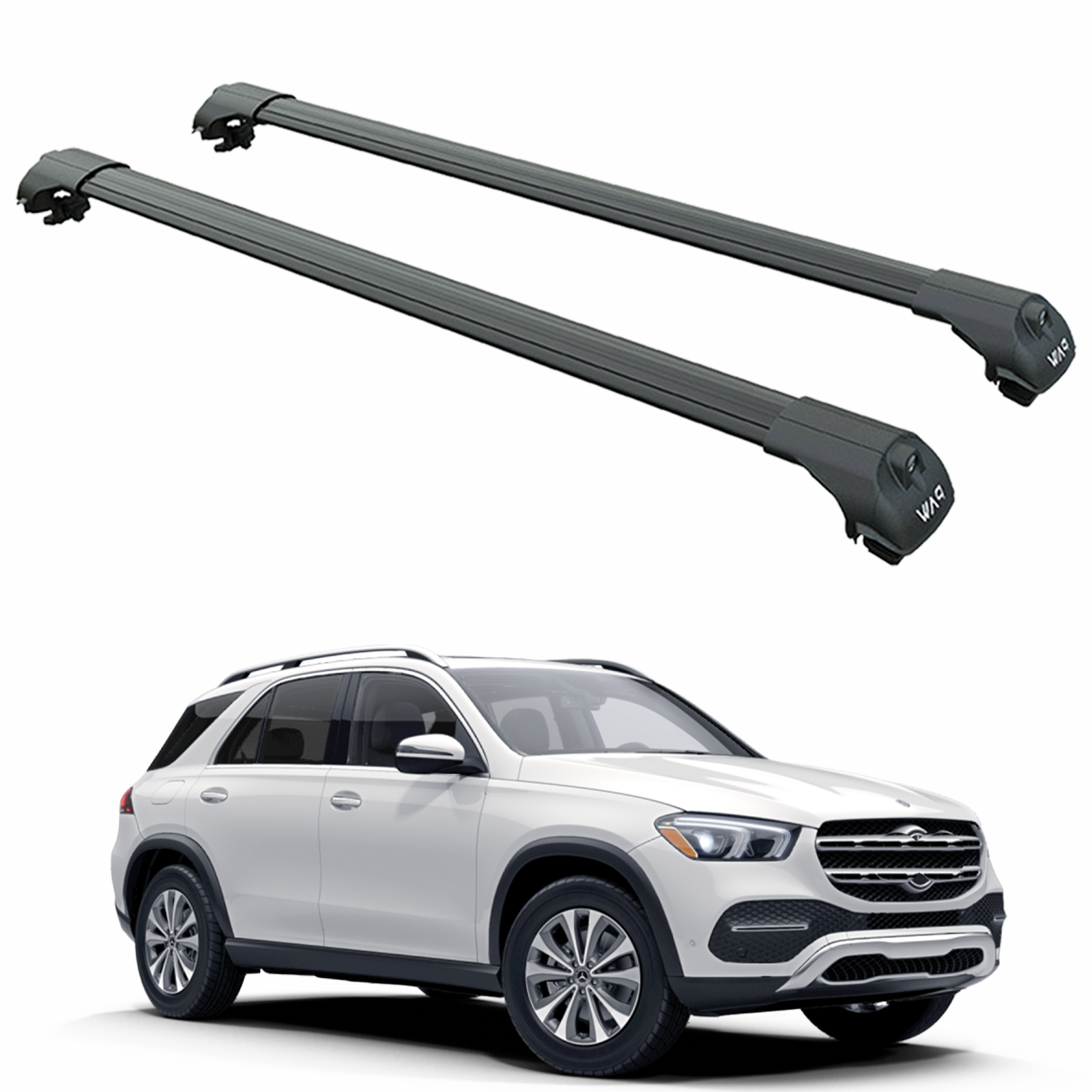 Für Mercedes GLE 2016–2019, Dachträgersystem, Träger, Querträger, Aluminium, abschließbar, hochwertige Metallhalterung, Schwarz