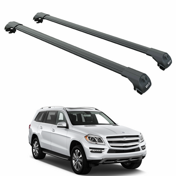 For Mercedes GLS X166 2012-2019 Roof Rack Cross Bars Raised Rail Alu Black