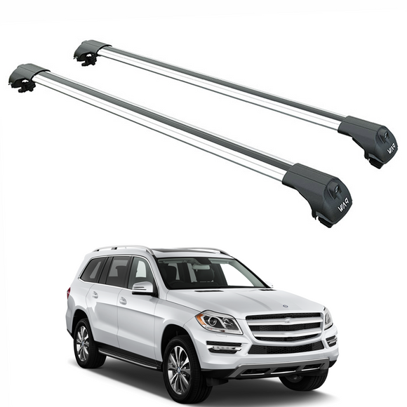 For Mercedes GLS X166 2012-2019 Roof Rack Cross Bars Raised Rail Alu Silver