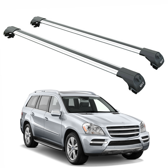 For Mercedes GL X164 2006-2014 Roof Rack Cross Bars Raised Rail Silver
