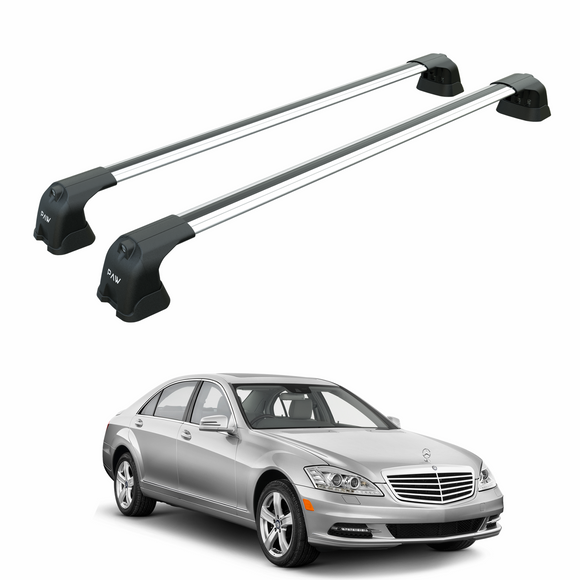 For Mercedes S-Class W221 2005-2013 Roof Rack Cross Bars Fix Point Silver