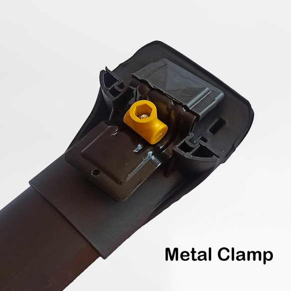 The clamping mechanism is metal. There is a significant difference in durability between plastic models.