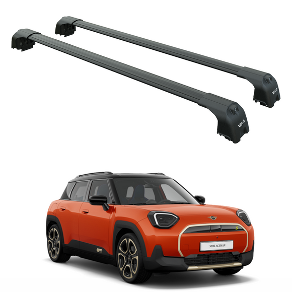 For Mini ACEMAN Roof Rack Cross Bars Metal Bracket Flush Rail Black