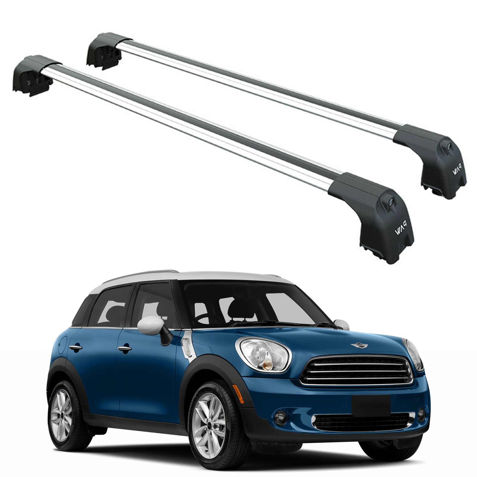 Für Mini Countryman R60 2010–2016, Dachträgersystem, Träger, Querträger, Aluminium, abschließbar, hochwertige Metallhalterung, Silber