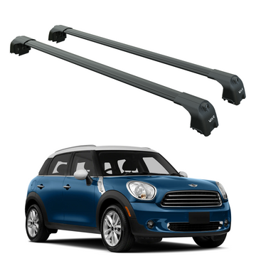 For Mini Countryman R60 2010-2016 Roof Rack Cross Bars Metal Bracket Flush Rail Black