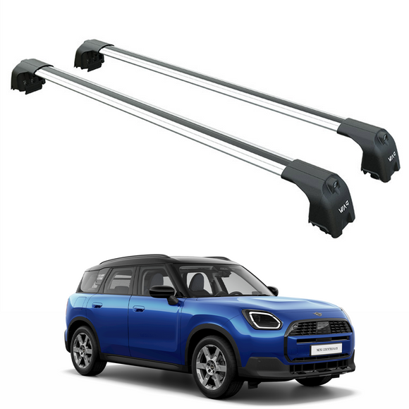 For Mini Countryman U25 2023-2025 Roof Rack Cross Bars Metal Bracket Flush Rail Silver