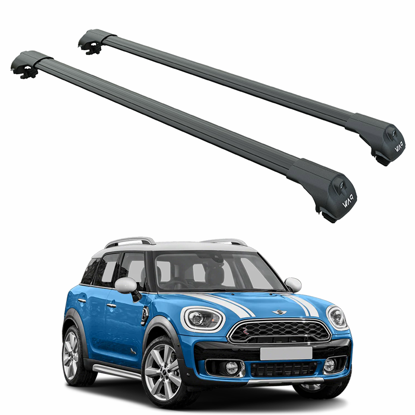For Mini Countryman F60 2017-2022 Roof Rack Cross Bars Metal Bracket Raised Rail Black