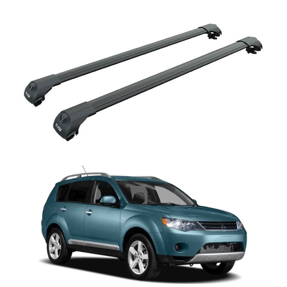 For Mitsubishi Outlander 2007-2012 Roof Rack Cross Bars Raised Rail Black